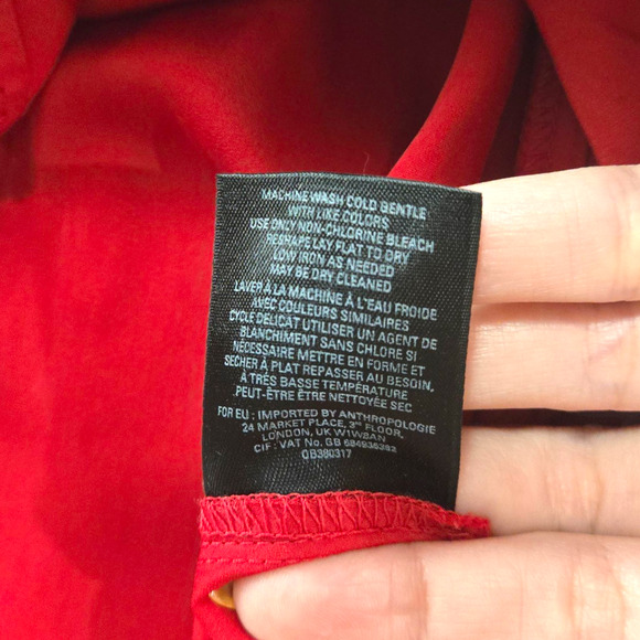 Moulinette Soeurs Anthropologie Red Lace Fit & Flare Cocktail Dress Size 12 - Picture 7 of 13